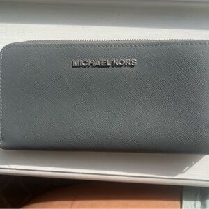 Michael Kors Charcoal Zip-Around Wallet